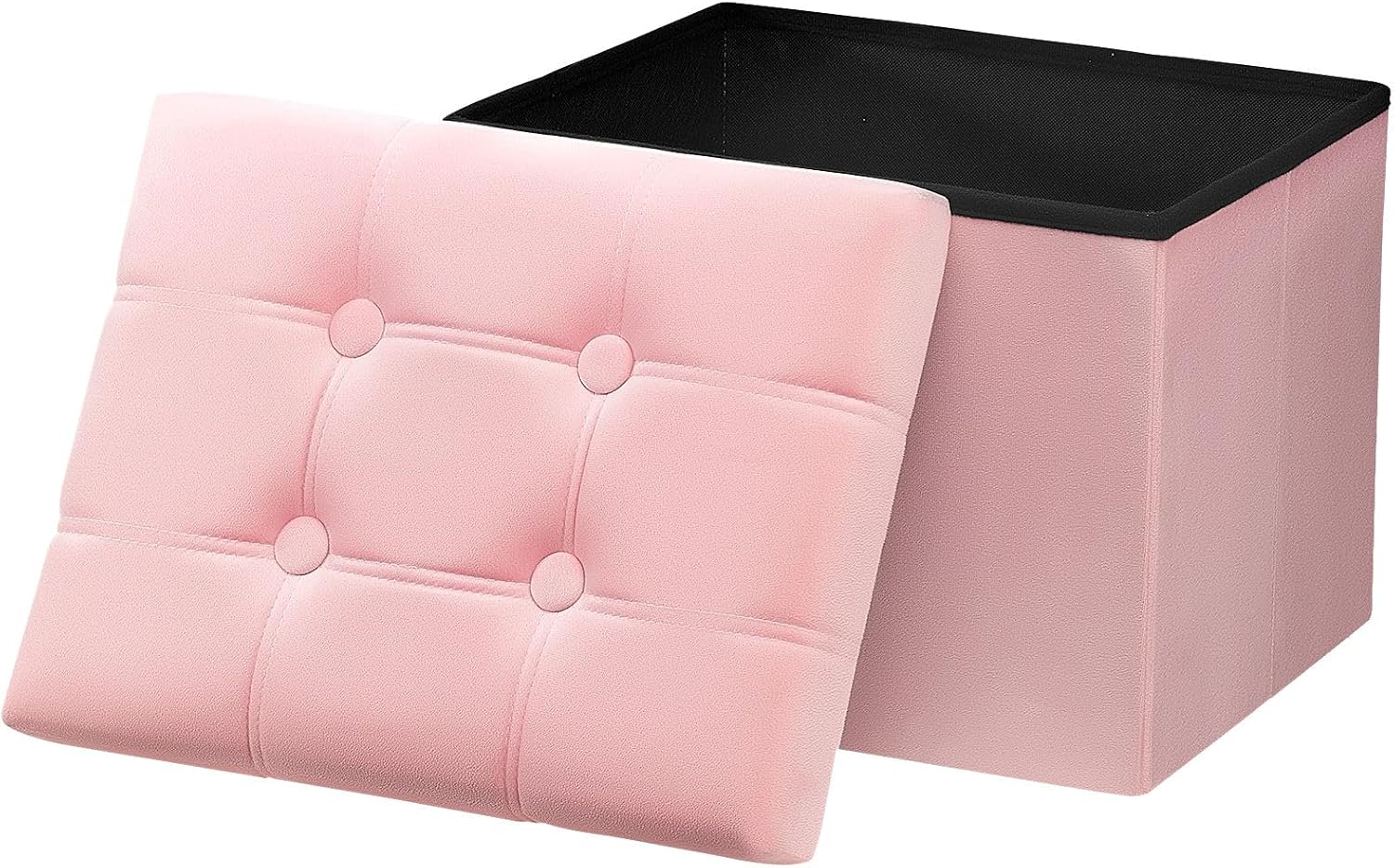 Velvet storage ottoman footstool